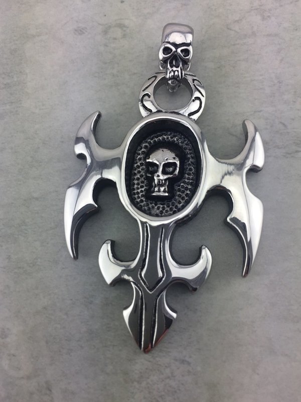 Anhänger für Halskette, Kettenanhänger, Skull Totenkopf Schädel aus Edelstahl H_35