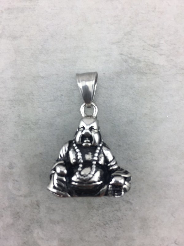 Anhänger für Halskette, Kettenanhänger, Buddha, sitzende Buddha aus Edelstahl H_20