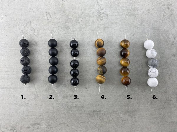 Perlenarmband - Armband für Herren oder Damen mit Totenkopf  - Farbauswahl - A_08